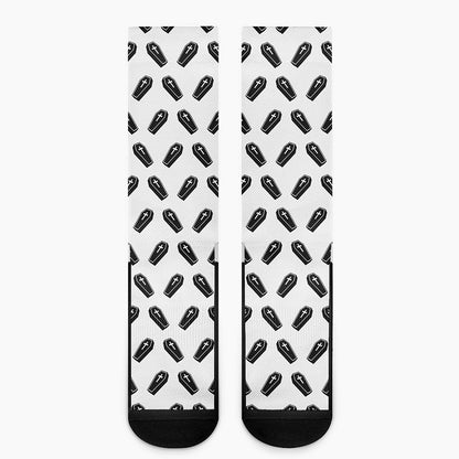 Black And White Coffin Pattern Print Crew Socks