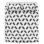 Black And White Coffin Pattern Print Duvet Cover Bedding Set