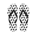 Black And White Coffin Pattern Print Flip Flops