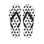 Black And White Coffin Pattern Print Flip Flops