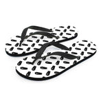 Black And White Coffin Pattern Print Flip Flops