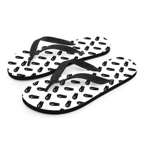 Black And White Coffin Pattern Print Flip Flops