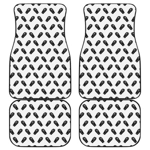 Black And White Coffin Pattern Print Front and Back Car Floor Mats