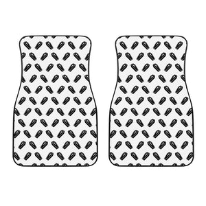 Black And White Coffin Pattern Print Front Car Floor Mats