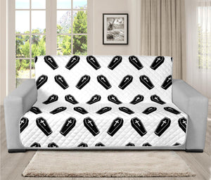 Black And White Coffin Pattern Print Futon Protector