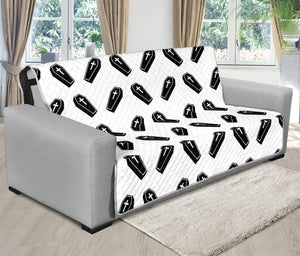 Black And White Coffin Pattern Print Futon Protector