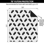 Black And White Coffin Pattern Print Futon Protector