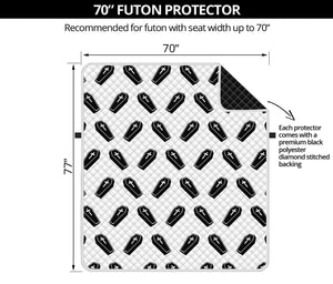 Black And White Coffin Pattern Print Futon Protector