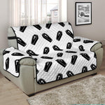 Black And White Coffin Pattern Print Half Sofa Protector