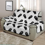 Black And White Coffin Pattern Print Half Sofa Protector