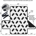 Black And White Coffin Pattern Print Half Sofa Protector