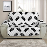 Black And White Coffin Pattern Print Half Sofa Protector