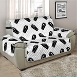 Black And White Coffin Pattern Print Half Sofa Protector