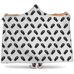 Black And White Coffin Pattern Print Hooded Blanket