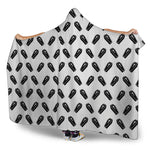 Black And White Coffin Pattern Print Hooded Blanket