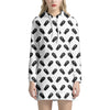 Black And White Coffin Pattern Print Hoodie Dress