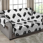 Black And White Coffin Pattern Print Loveseat Protector