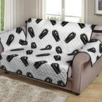 Black And White Coffin Pattern Print Loveseat Protector