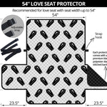 Black And White Coffin Pattern Print Loveseat Protector