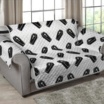 Black And White Coffin Pattern Print Loveseat Protector