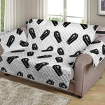 Black And White Coffin Pattern Print Loveseat Protector