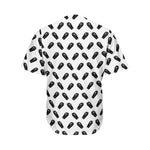 Black And White Coffin Pattern Print Men's Baseball Jersey