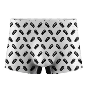 Black And White Coffin Pattern Print Men's Boxer Briefs