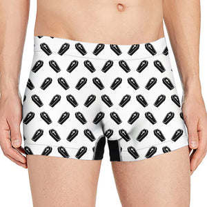 Black And White Coffin Pattern Print Men's Boxer Briefs