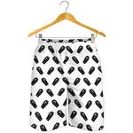 Black And White Coffin Pattern Print Men's Shorts