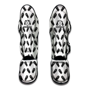 Black And White Coffin Pattern Print Muay Thai Shin Guard