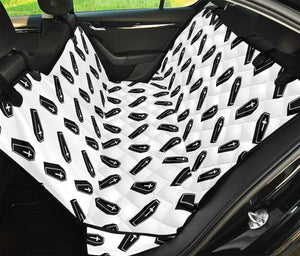 Black And White Coffin Pattern Print Pet Car Back Seat Cover