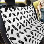 Black And White Coffin Pattern Print Pet Car Back Seat Cover