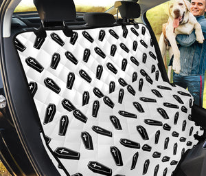 Black And White Coffin Pattern Print Pet Car Back Seat Cover