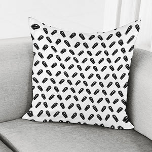 Black And White Coffin Pattern Print Pillow Cover