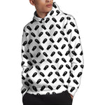 Black And White Coffin Pattern Print Pullover Hoodie