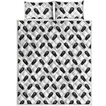 Black And White Coffin Pattern Print Quilt Bed Set