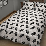 Black And White Coffin Pattern Print Quilt Bed Set