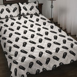 Black And White Coffin Pattern Print Quilt Bed Set