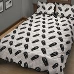 Black And White Coffin Pattern Print Quilt Bed Set