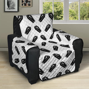 Black And White Coffin Pattern Print Recliner Protector