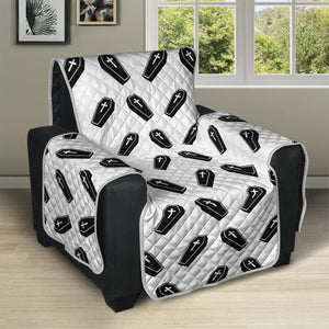 Black And White Coffin Pattern Print Recliner Protector