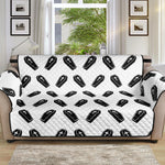 Black And White Coffin Pattern Print Sofa Protector