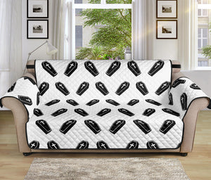 Black And White Coffin Pattern Print Sofa Protector