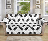 Black And White Coffin Pattern Print Sofa Protector