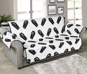 Black And White Coffin Pattern Print Sofa Protector