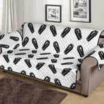 Black And White Coffin Pattern Print Sofa Protector