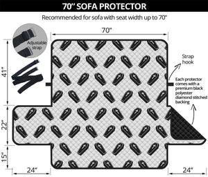 Black And White Coffin Pattern Print Sofa Protector