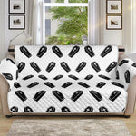 Black And White Coffin Pattern Print Sofa Protector