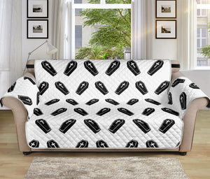 Black And White Coffin Pattern Print Sofa Protector