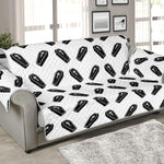 Black And White Coffin Pattern Print Sofa Protector